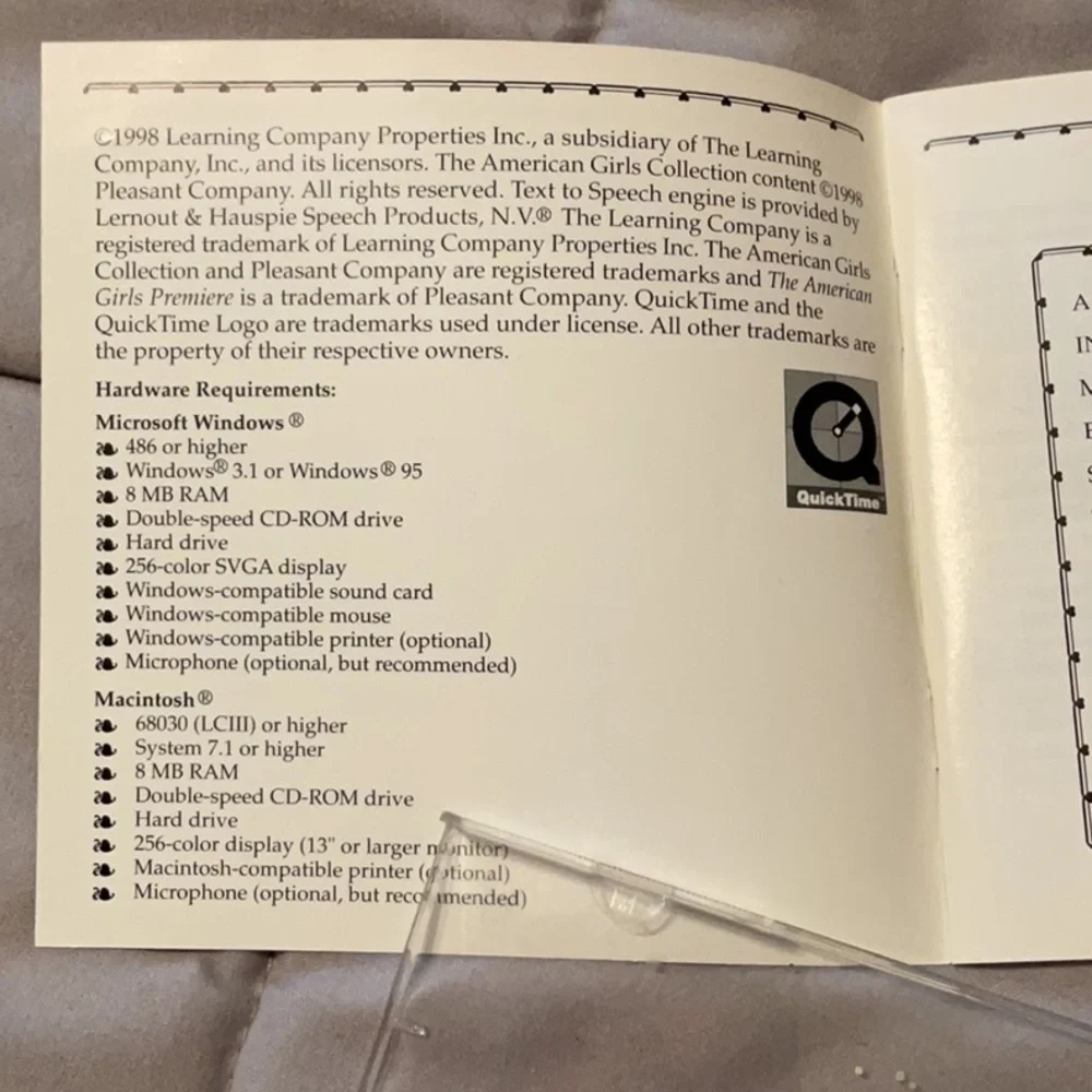 American Girl Premiere 2nd Edition CD ROM